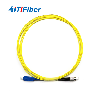 Simplex del cordón de remiendo de la fibra óptica del solo modo del Sc de Ftth Fc/amarillo a dos caras del Pvc Lszh