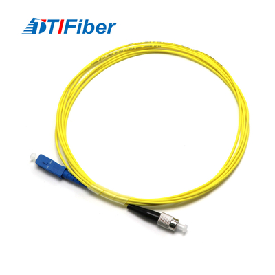 Simplex del cordón de remiendo de la fibra óptica del solo modo del Sc de Ftth Fc/amarillo a dos caras del Pvc Lszh