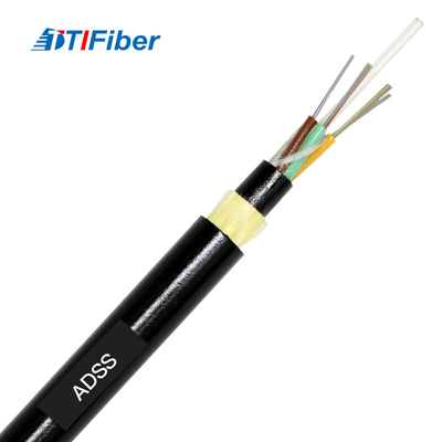 FTTH Adss 6 12 24 negros del cable de fribra óptica de 48 bases