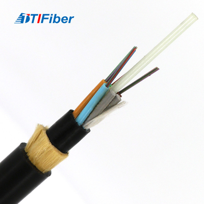 FTTH Adss 6 12 24 negros del cable de fribra óptica de 48 bases