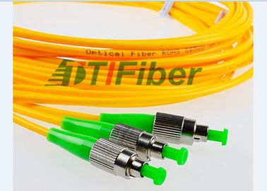 Chaqueta amarilla del PVC del simplex 3.0m m del cordón de remiendo de la fibra óptica de FC/APC-FC/APC