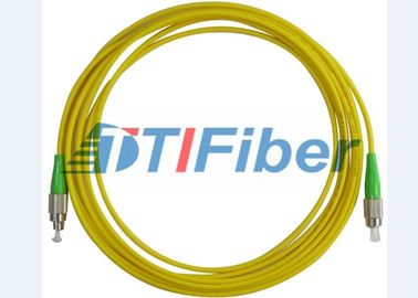 Chaqueta amarilla del PVC del simplex 3.0m m del cordón de remiendo de la fibra óptica de FC/APC-FC/APC