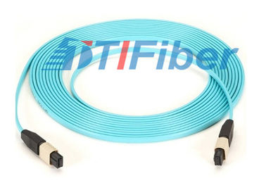 12 cable del remiendo de la fibra con varios modos de funcionamiento de la base OM3 OM4 MPO para la red de las telecomunicaciones