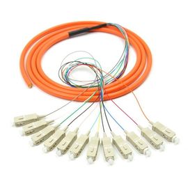Cordón de remiendo de fibra óptica del SC UPC de la base de la naranja 12 con CE, cordón de remiendo de la fibra con varios modos de funcionamiento