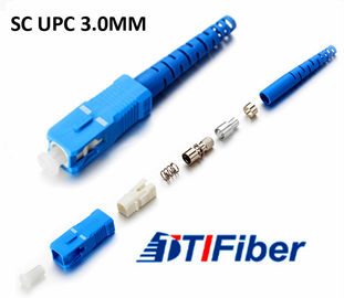 Tipo del SC UPC SM milímetro de los conectores de cable de fribra óptica del material plástico para la red de FTTH