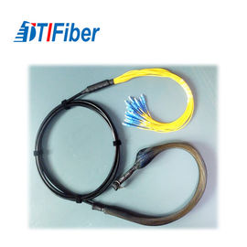 4-24 coleta del solo modo de los corazones, cable de fibra óptica modificado para requisitos particulares del negro de la coleta