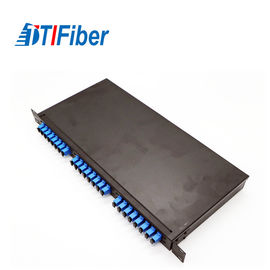 Gabinete de la terminación de la fibra óptica de 19 pulgadas, adaptadores del ST LC del SC de la fibra óptica FC de la caja terminal