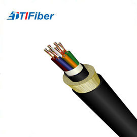 Cable de fribra óptica 12 del solo modo 48 96 envoltura de la densidad PE/HDPE de la fibra de Adss de la base alta