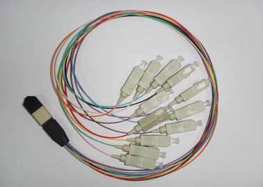 PC de la transmisión de datos, cordón de remiendo a una cara de la fibra óptica del UPC MPO con el conector del SC