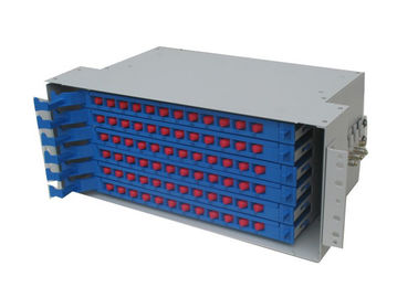 la caja de distribución de la fibra óptica de 48core 3U ODF, estante montó la estructura