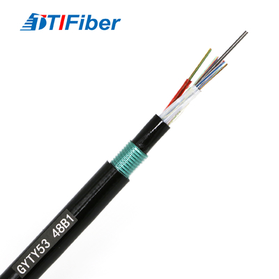 FTTX 12 24 cables de fribra óptica del solo modo de la base GYTY53