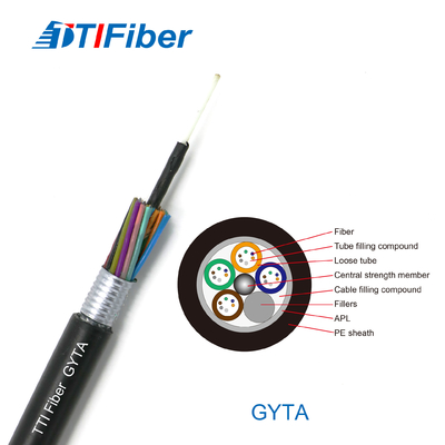 Solo modo 2/4/8/12/24 bases del cable de fribra óptica acorazado aéreo de Gyts Gyta