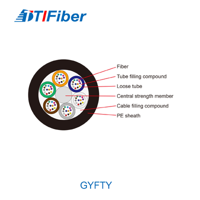 Ftth aéreo Frp Gyfty 2 4 8 12 24 modos del cable de fribra óptica de los corazones G652d solos