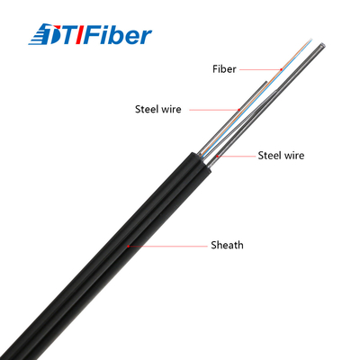El uno mismo plano del cable de descenso de la fibra óptica de la base G657A1 G657A2 Gjyxch de FTTH 4 apoyó