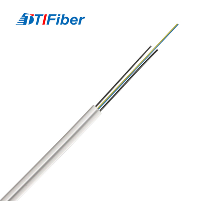 El alambre de acero de descenso de la fibra óptica FTTH de la fuerza telegrafía las fibras GJXH de G657A SM 2 blancas