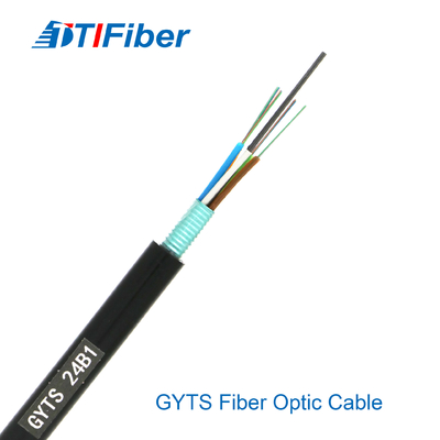 Base de fibra óptica acorazada del cable 4/8/12/24/48 del solo modo GYTS G652D G657A