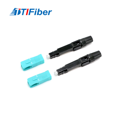 SC rápido UPC OM3 del conector de la fibra óptica del uso del cable de descenso de FTTH
