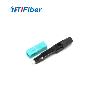 SC rápido UPC OM3 del conector de la fibra óptica del uso del cable de descenso de FTTH