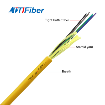 Cable tensado de la fibra del solo modo del almacenador intermediario de GJPFJH Multicord para interior