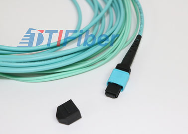 12 cable del remiendo de la fibra con varios modos de funcionamiento de la base OM3 OM4 MPO para la red de las telecomunicaciones