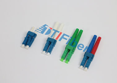 Conectores de cable ópticos de la fibra del LC del duplex con varios modos de funcionamiento del verde azul para la red de FTTX