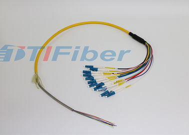 Coleta amarilla/anaranjada de la coleta de fibra óptica del paquete del LC UPC APC, del solo modo