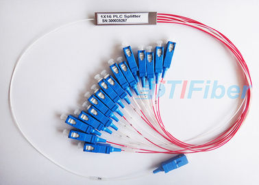 tipo de acero mini divisor del tubo 1X16 del PLC de la fibra óptica con el conector del SC/de APC