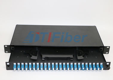 caja de conexiones de la fibra óptica del duplex del LC del puerto 1U 24 para la red óptica, tamaño estándar