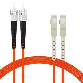 El cordón de remiendo anaranjado de la fibra óptica de OM1 OM2 OS1 OS2 milímetro SX DX multifilar puede ser modificado para requisitos particulares