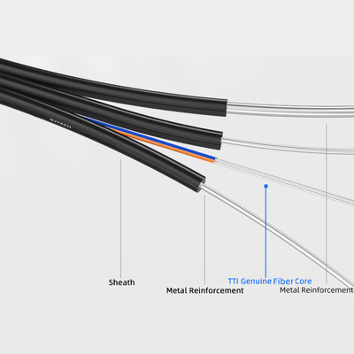 Cable de caída de núcleo 1 2 4 de fibra óptica