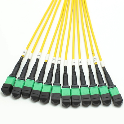 144F MTP MPO Fanout Cable SMG657A1 MPO APC a MPO APC Breakout Cord de parche de fibra óptica