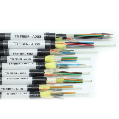 ADSS aéreo G652D G657A1 G657A2 1 12 24 48 96 144 cables de fibra óptica para exteriores de un solo modo
