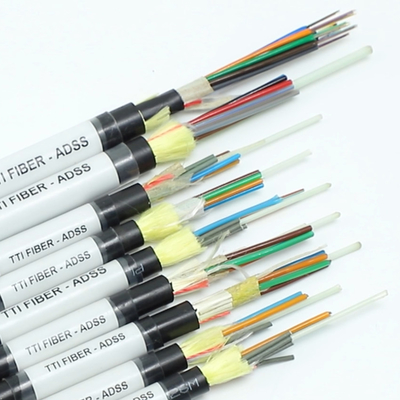 ADSS aéreo G652D G657A1 G657A2 1 12 24 48 96 144 cables de fibra óptica para exteriores de un solo modo