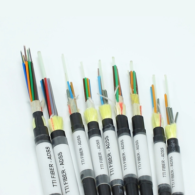 ADSS aéreo G652D G657A1 G657A2 1 12 24 48 96 144 cables de fibra óptica para exteriores de un solo modo