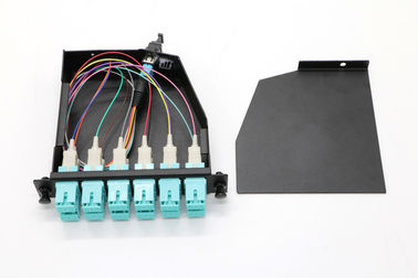 El panel de remiendo a dos caras modificado para requisitos particulares de la fibra óptica MPO MPO al puerto de los conectores 12 del LC