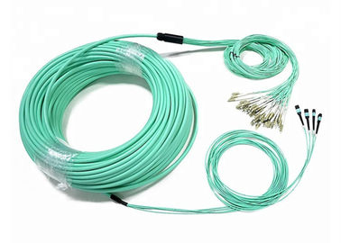 Cordón de remiendo modificado para requisitos particulares de la fibra óptica 48-96 OM4 MTP/MPO 3 metros con el conector del LC