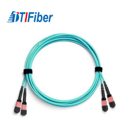 Cable interior del cordón de remiendo de la fibra óptica del tronco de MPO con la hembra al conector hembra de MPO
