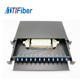 La caja de conexión ligera de la fibra óptica de la estructura, caja de remiendo de la fibra óptica 12 quita el corazón a 1U