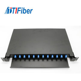 Tipo desplazable adaptador de la caja de la terminación del panel de remiendo de la fibra óptica del SC de la base de FTTH 12
