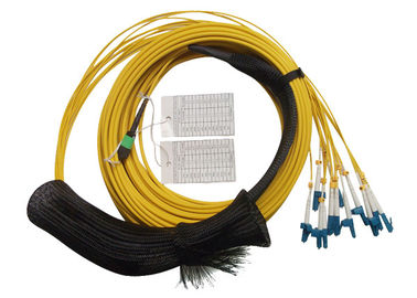 El remiendo de la fibra óptica plana/redonda de MPO/de MTP telegrafía para el cable de la fibra de la cinta 12core