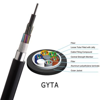 Cable de fribra óptica acorazado de la chaqueta del HDPE de GYTA MDPE