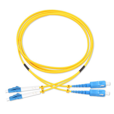 Fibra óptica amarilla Jumper For Communication del cordón de remiendo del Sc del Sc de G652D G655