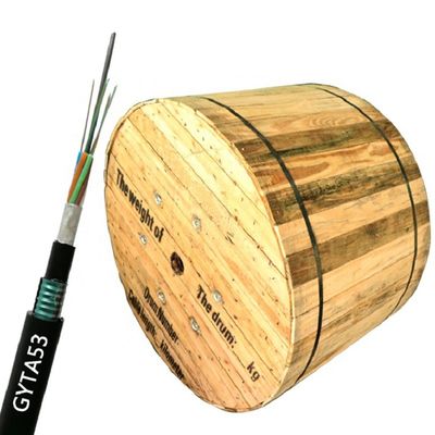 Cable de fribra óptica acorazado enterrado directo GYTA53 de los cables de la base de fibra óptica al aire libre del proveedor 12