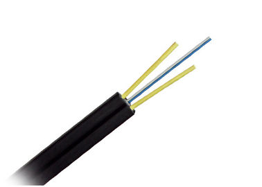 Cable de fribra óptica del descenso del solo modo FTTH con el miembro de fuerza del alambre de acero/FRP