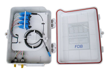Caja de distribución de la fibra óptica de 16 descensos de FTTH, caja de distribución montada en la pared del divisor del PLC