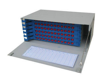 caja de distribución de la fibra óptica de 72core 4U ODF con coletas y los adaptadores de la fibra de FC/del UPC